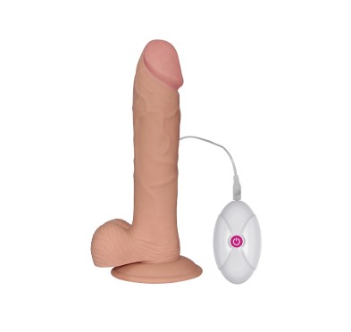 Proste dildo eko skóra realistyczne wibracje 22 cm